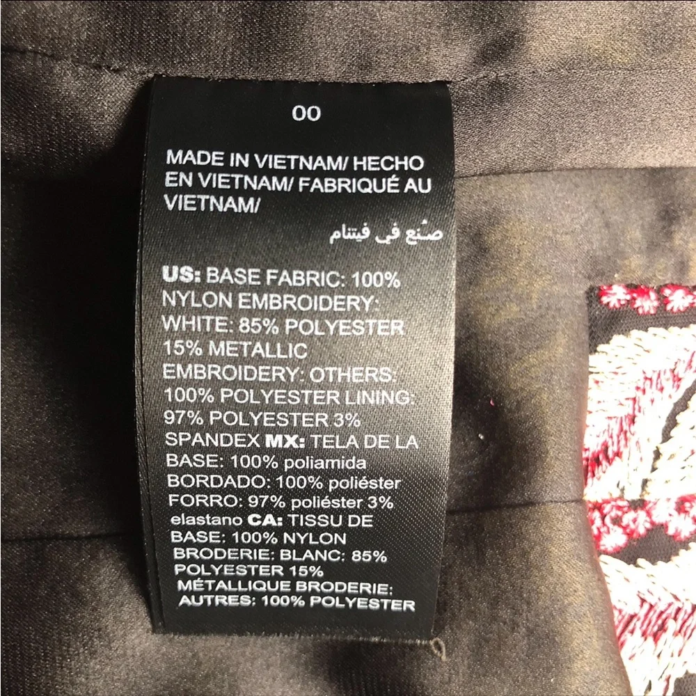 ⭐️NEW⭐️ WHBM Sleeveless Black Pink Gold Embroidered Mesh Sheath Dress - Picture 11 of 11